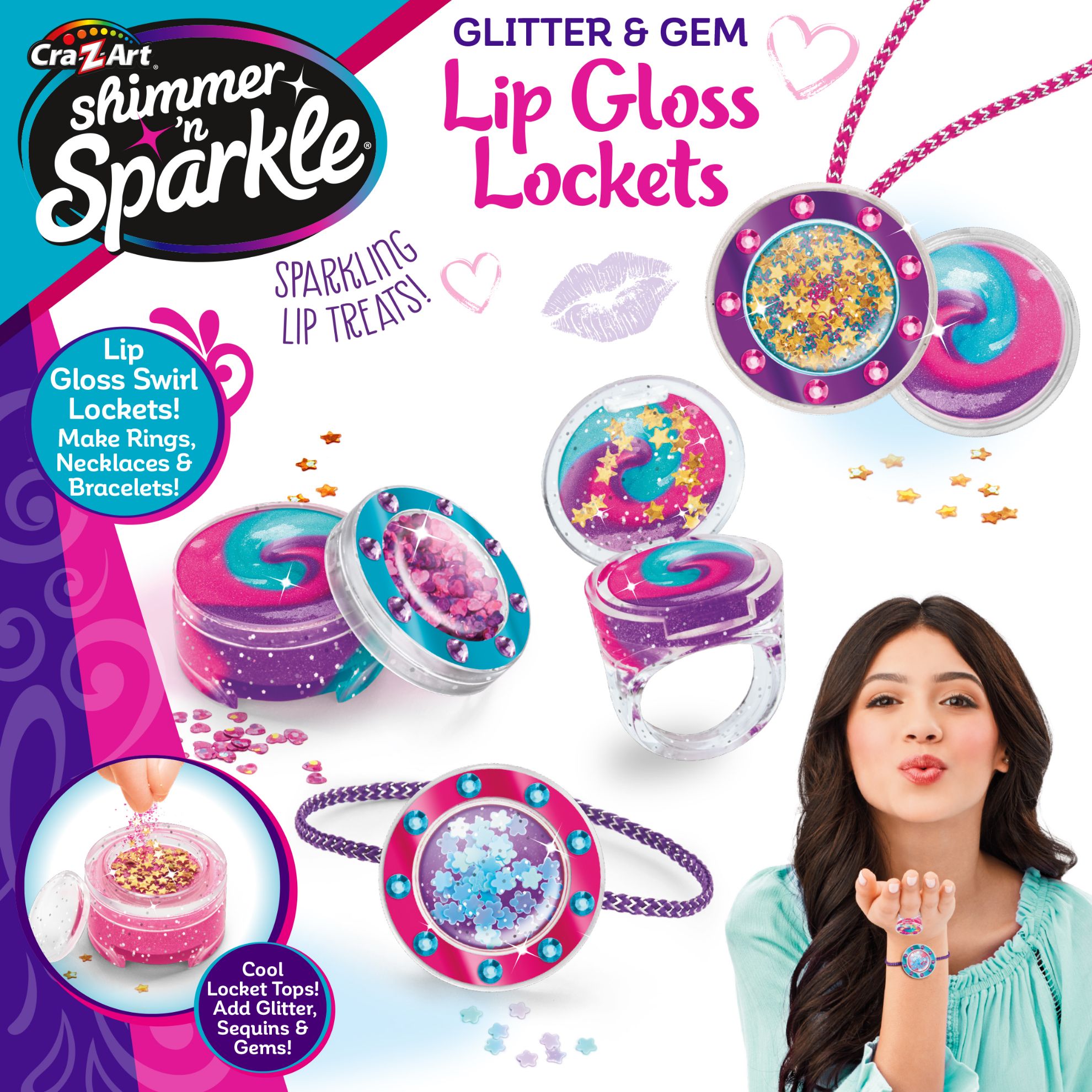 Picture of Shimmer N Sparkle Glitter and Gem Lip Gloss Lockets