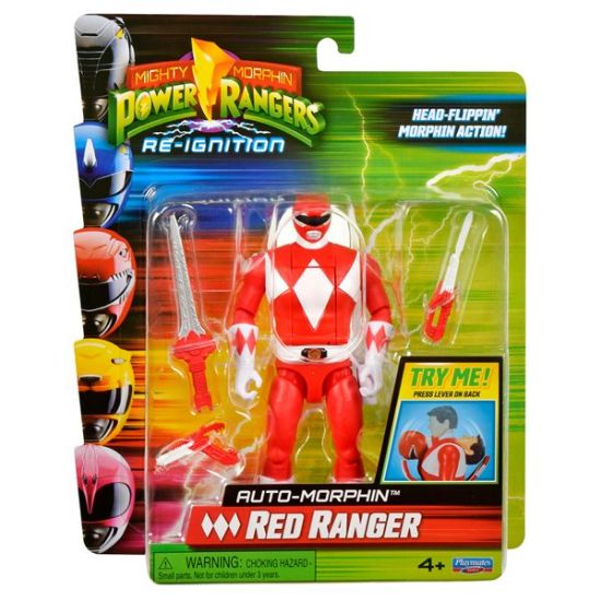 68045CO-Mighty Morphin Power Rangers Auto-Morphin Red Ranger Figure