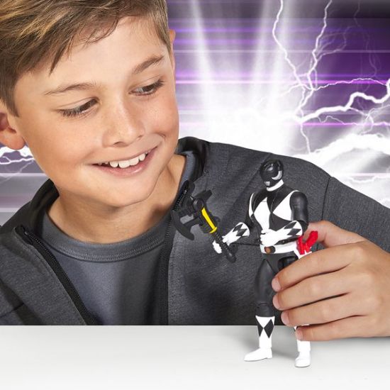 68046CO-Mighty Morphin Power Rangers Auto-Morphin Black Ranger Figure