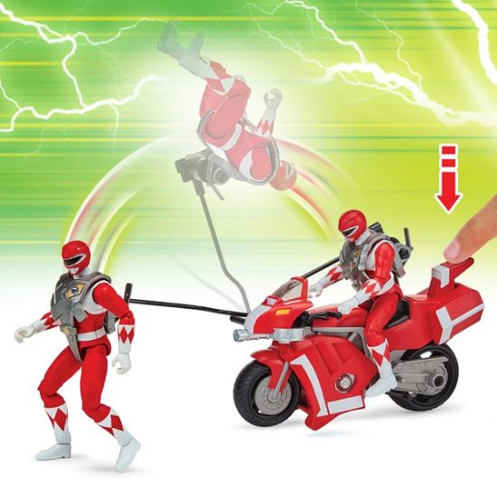 Mighty Morphin Power Rangers Tyrannosaurus Battle Bike with Red Ranger-68661CO