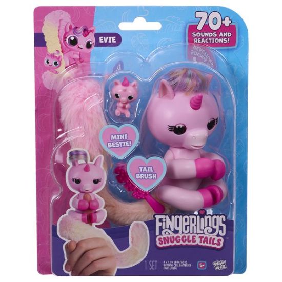 Fingerlings Snuggle Tails Unicorn-Evie-3242