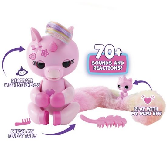 Fingerlings Snuggle Tails Unicorn-Evie-3242