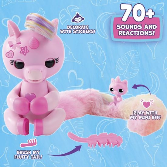 Fingerlings Snuggle Tails Unicorn-Evie-3242